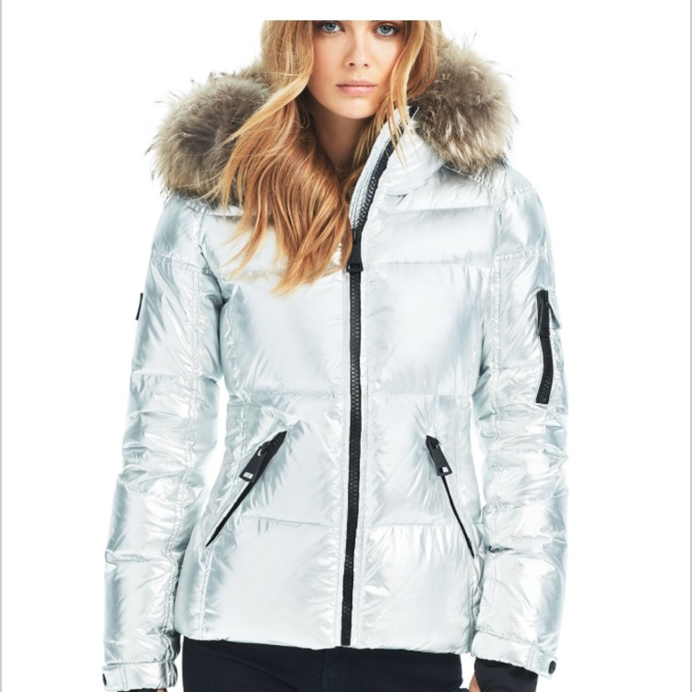 SAM. Blake silver foil puffer coat - Picture 1 of 6